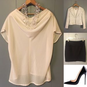 💖VINTAGE LADY WINN SHEER WHITE TUNIC TOP💖